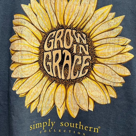 Simply Southern Sunflower Relaxed Crew Sweat Shirt Large New! - Picture 2 of 6
